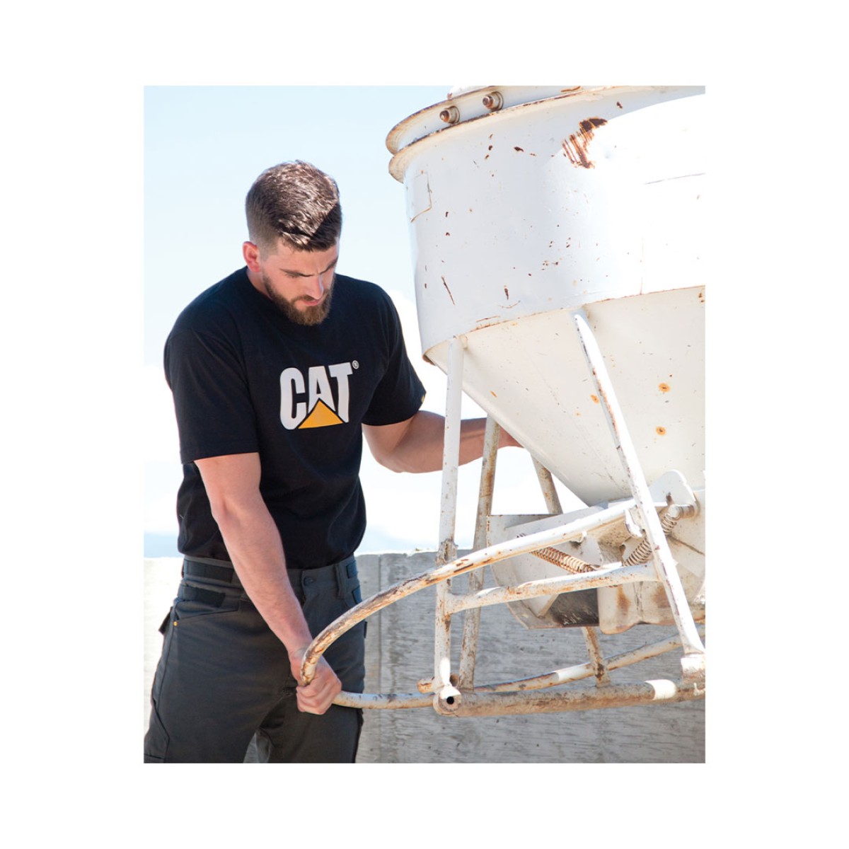 Cat Μπλουζάκι Κοντομάνικο Μαύρο ΤΜ LOGO S 1510305