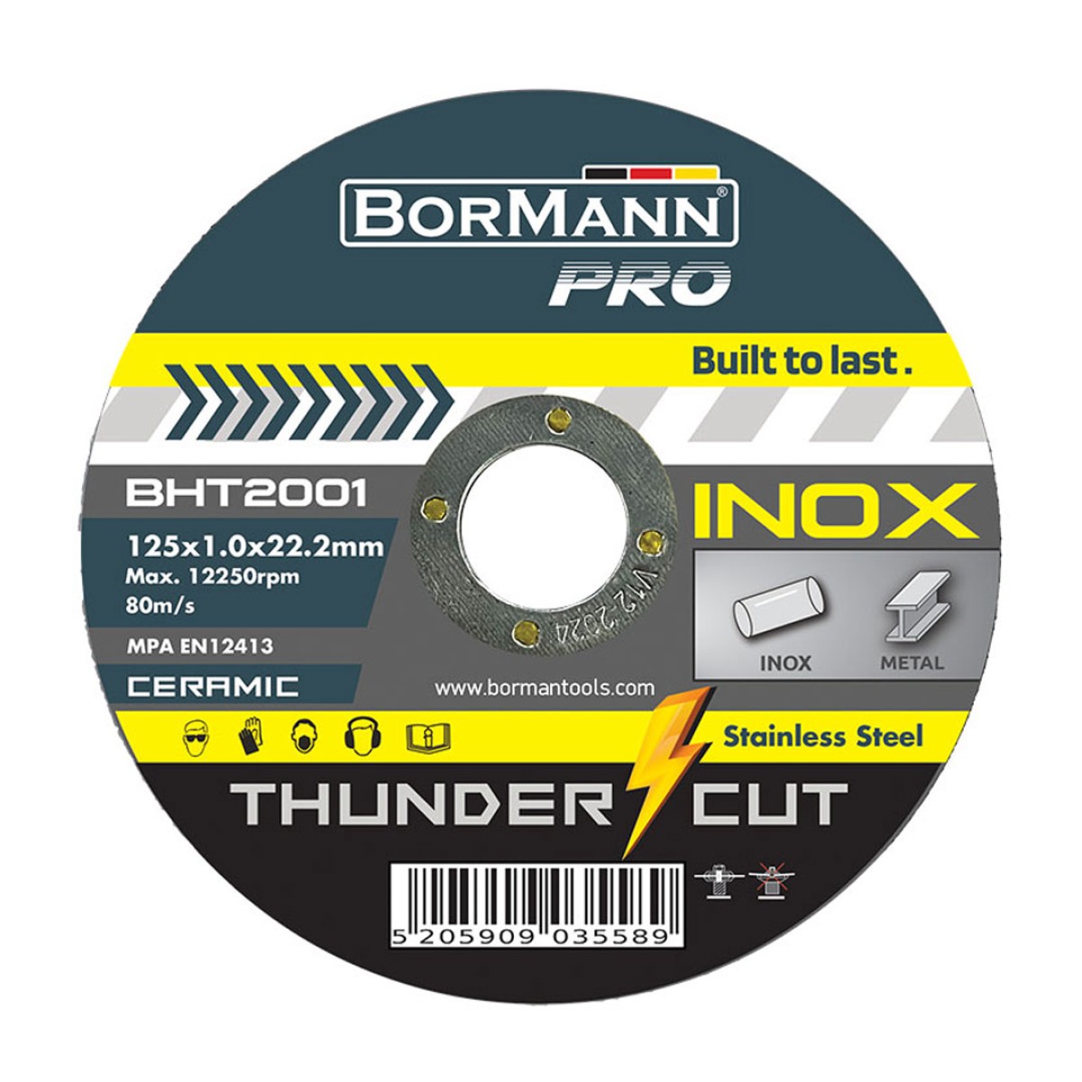 Bormann BHT2001 Thunder Cut Δίσκος Κοπής Inox 125X1mm 10 Τμχ 035589