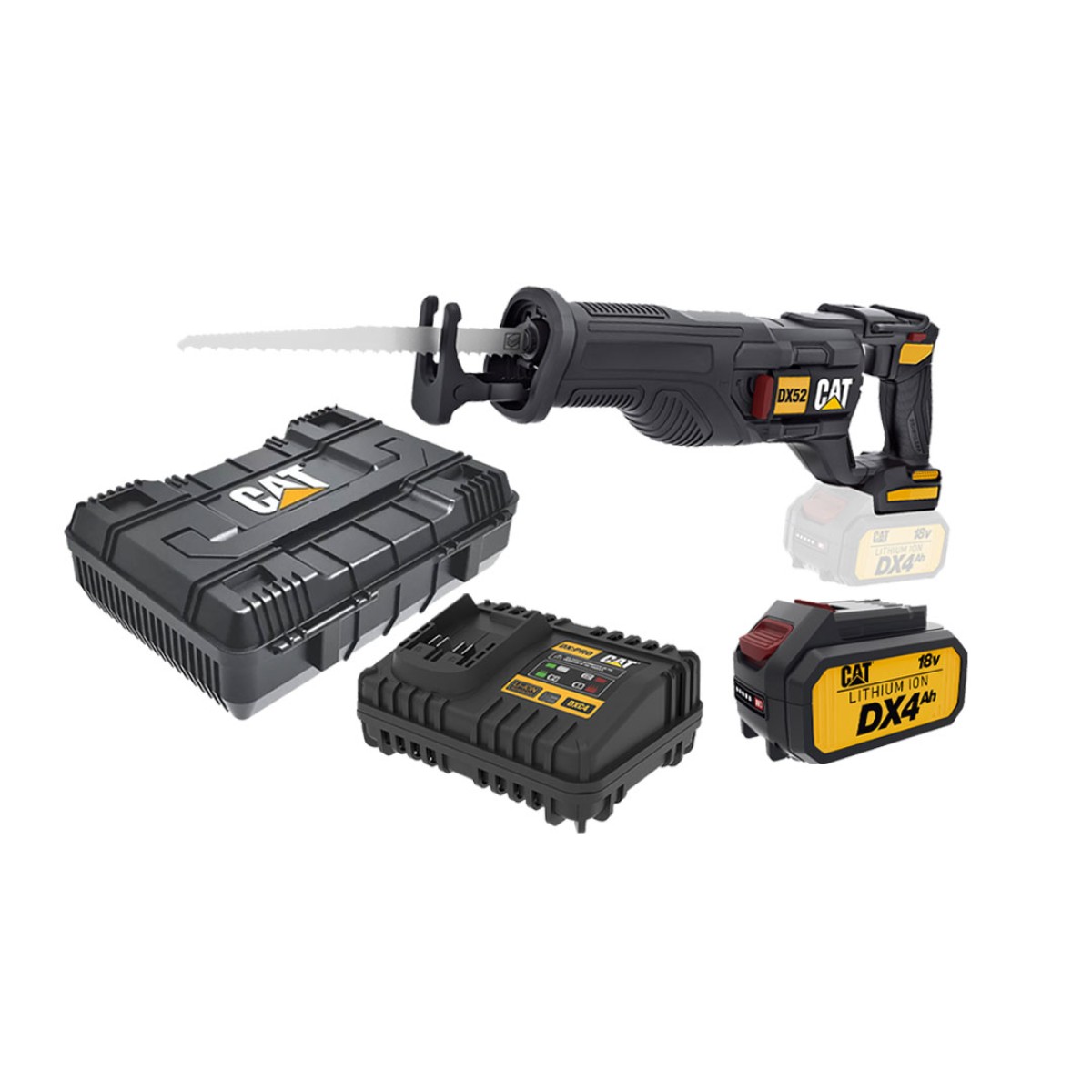 CAT Combo-10 Σπαθοσέγα DX52B + Κασετίνα +Μπαταρία 4.0AH + Φορτιστής 