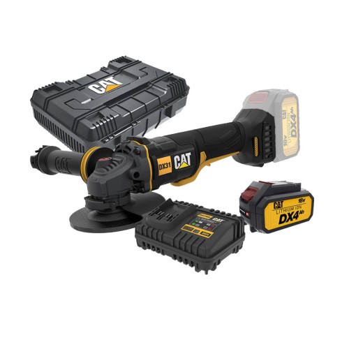 CAT Combo -12 Γωνιακός Τροχός Μπαταρίας 125mm DX314B + Κασετίνα + Δώρο Μπαταρία 4.0AH + Δώρο Φορτιστής 