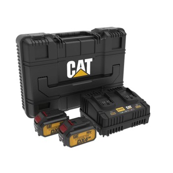 CAT SET 2 Μπαταρίες Λιθίου 18V 4.0AH Με Διπλό Φορτιστή & Βαλίτσα DXK900