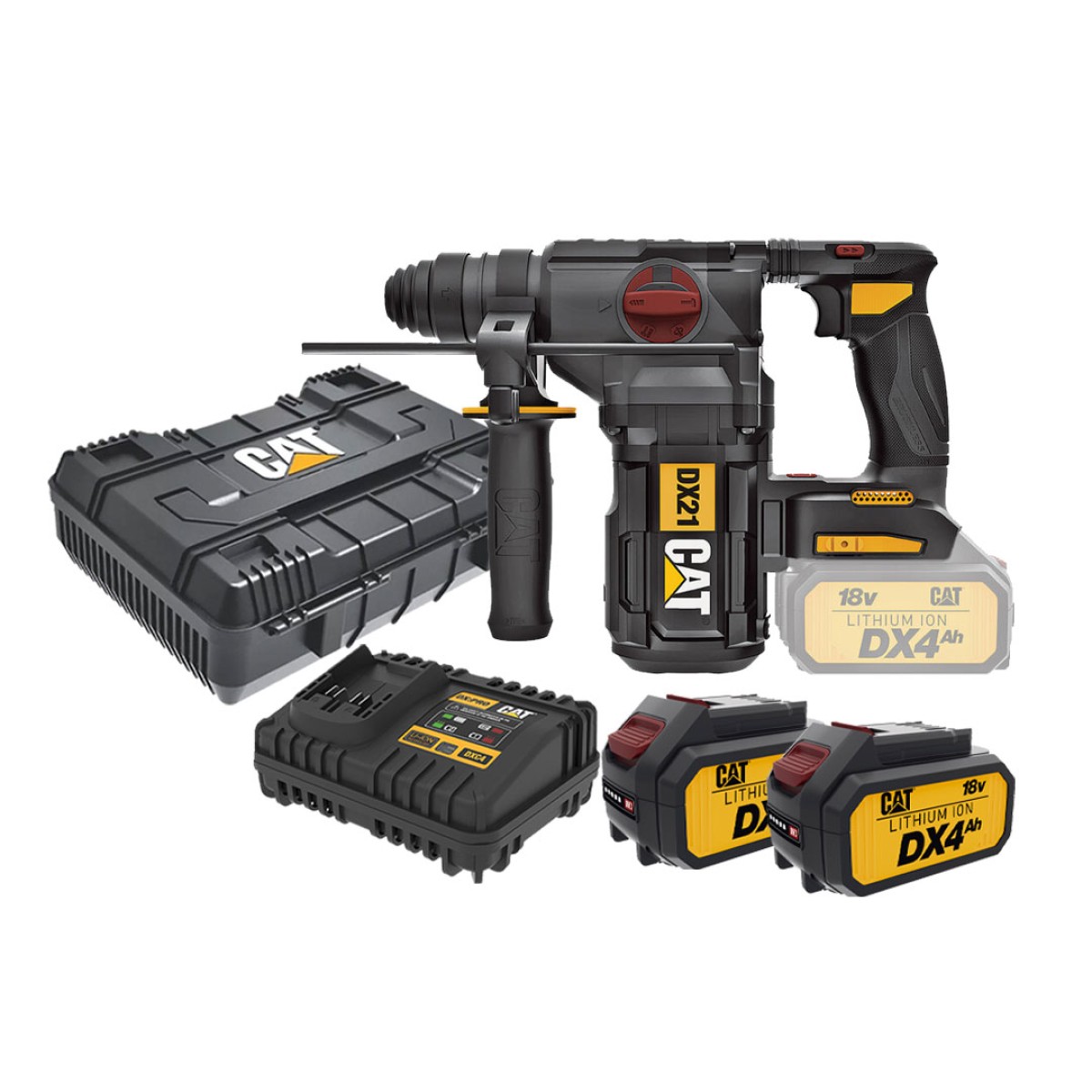 CAT Combo-09 Περιστροφικό Πιστολέτο Μπαταρίας 2.2J DX21B 18V + Κασετίνα + 2 Μπαταρίες 4.0AH + Φορτιστής