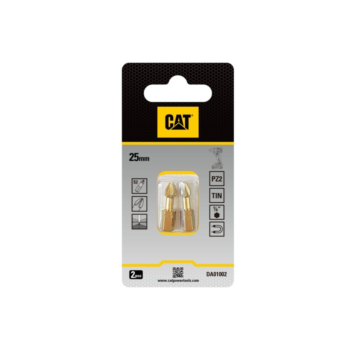 CAT Μύτη κατσαβιδιού αστέρι με μέγεθος PZ2 25mm συσκευασία 2τεμ. DA01002