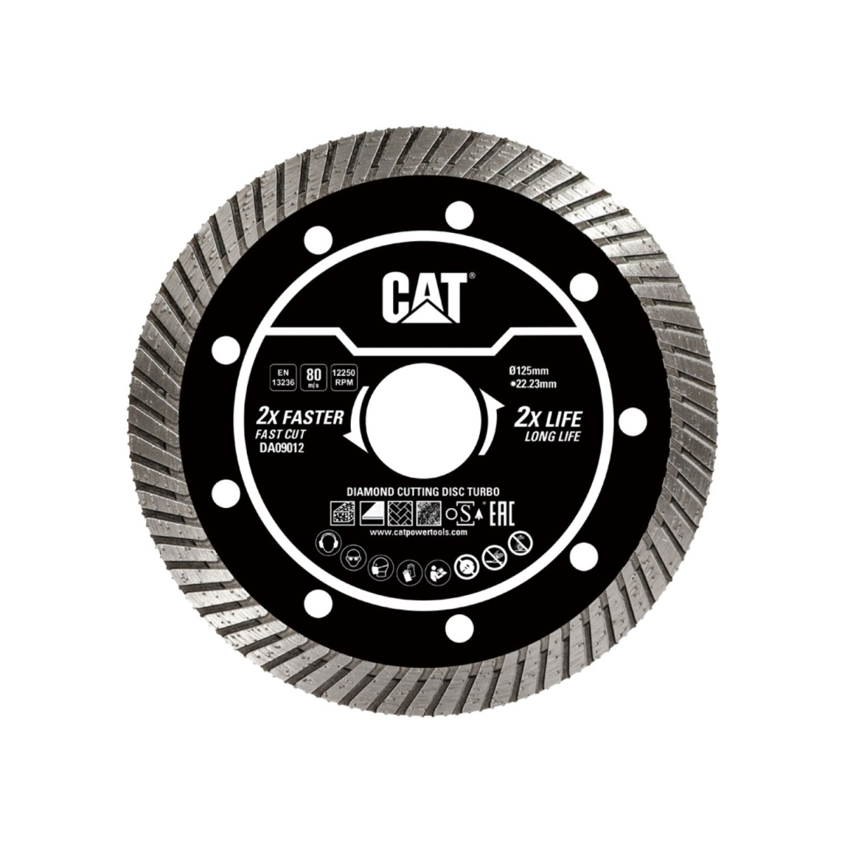 CAT Δίσκος κοπής διαμαντέ turbo 125x22.23x2.4mm DA09012