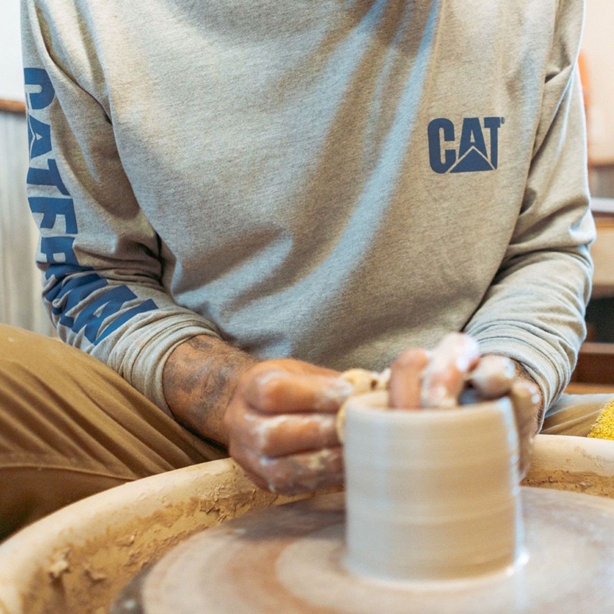 CAT Μακρυμάνικο μπλουζάκι trademark tee πράσινο XL 1510034
