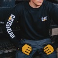 CAT Μακρυμάνικο μπλουζάκι trademark tee μαύρο 2XL 1510034