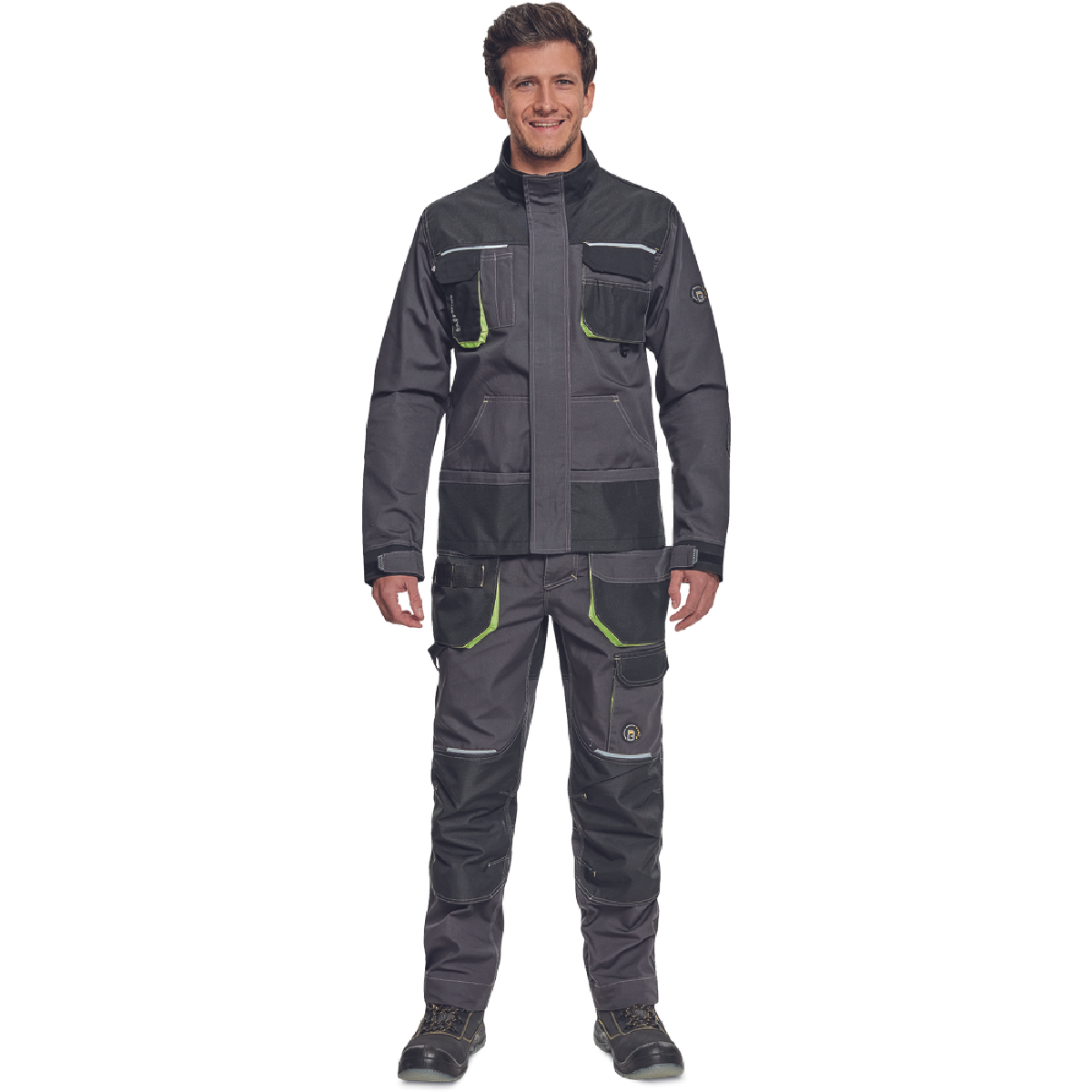 ΜΠΟΥΦΑΝ ΕΡΓΑΣΙΑΣ GREENDALE ΑΝΘΡΑΚΙ/ΛΑΙΜ 65%poly-35%cott, 270 g/m² No 60/2XL