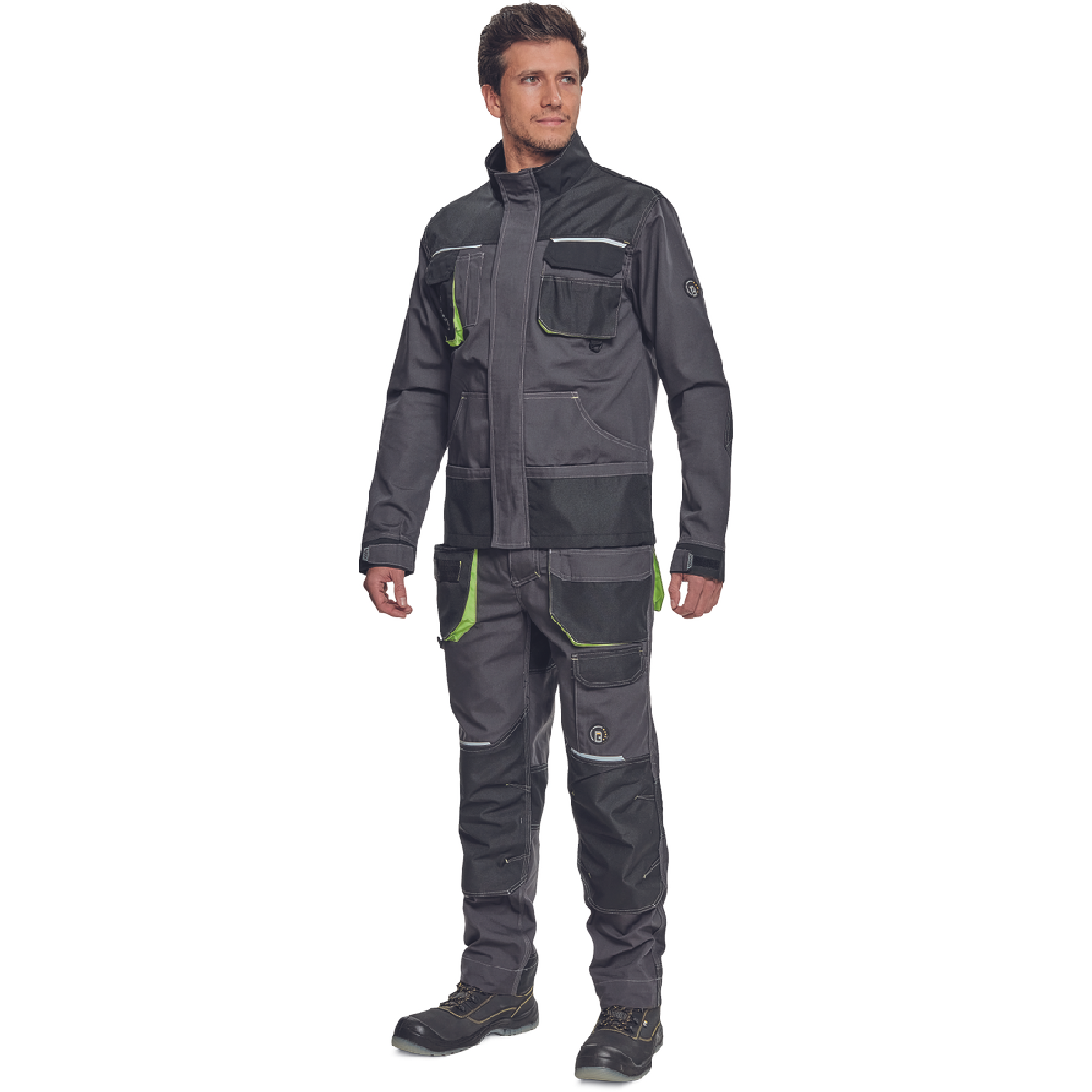 ΜΠΟΥΦΑΝ ΕΡΓΑΣΙΑΣ GREENDALE ΑΝΘΡΑΚΙ/ΛΑΙΜ 65%poly-35%cott, 270 g/m² No 60/2XL