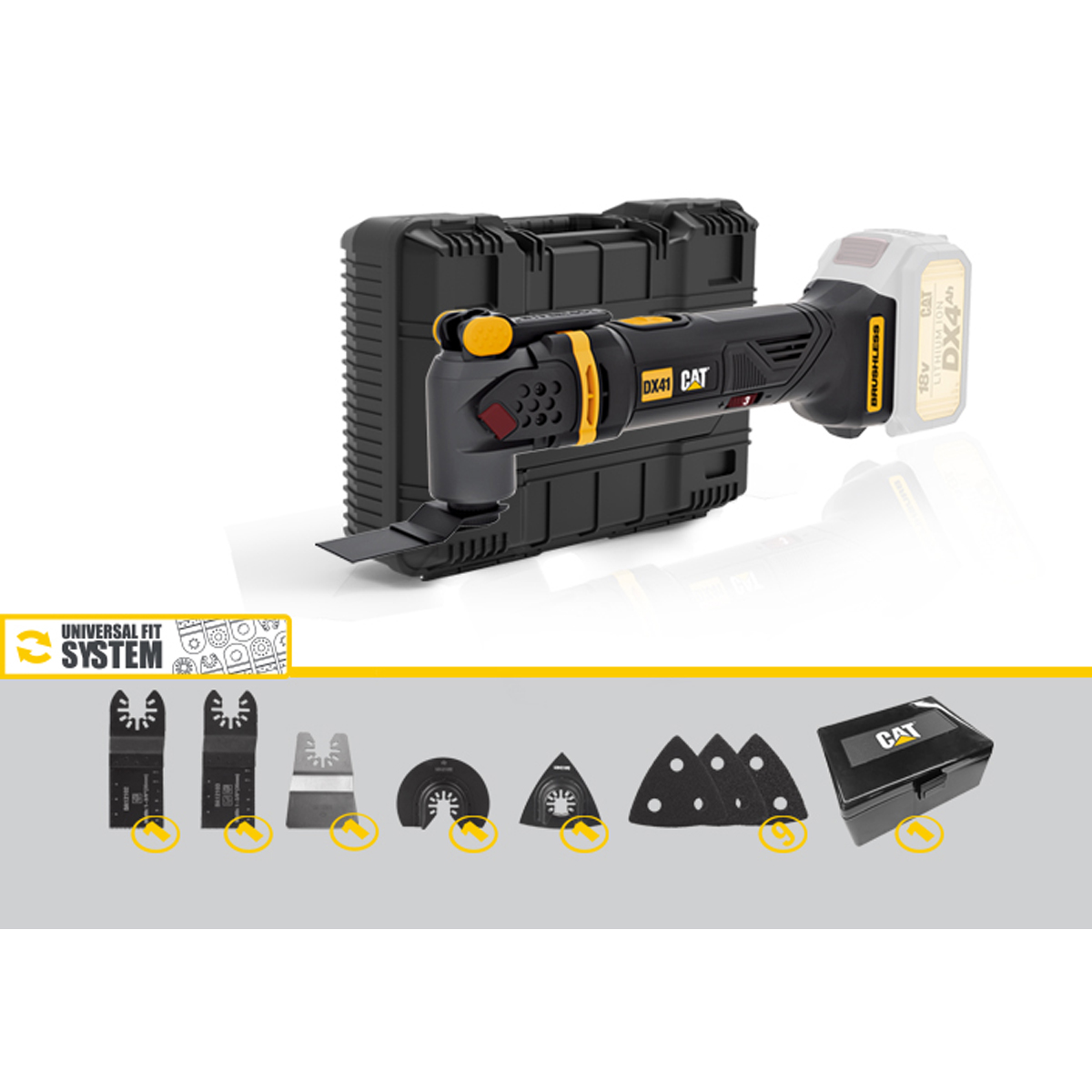 CAT DX41B Solo Πολυεργαλείο Brushless SDS 18V Mε 14 ΛΑΜΕΣ 