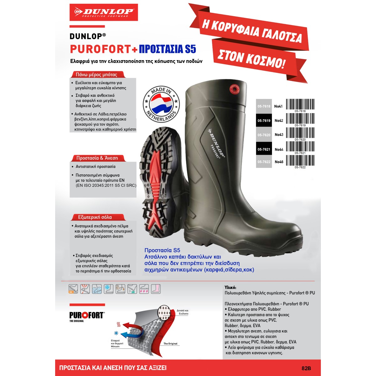 DUNLOP ΜΠΟΤΕΣ ΓΟΝΑΤΟΥ Purofort+ S5 C762933 No41