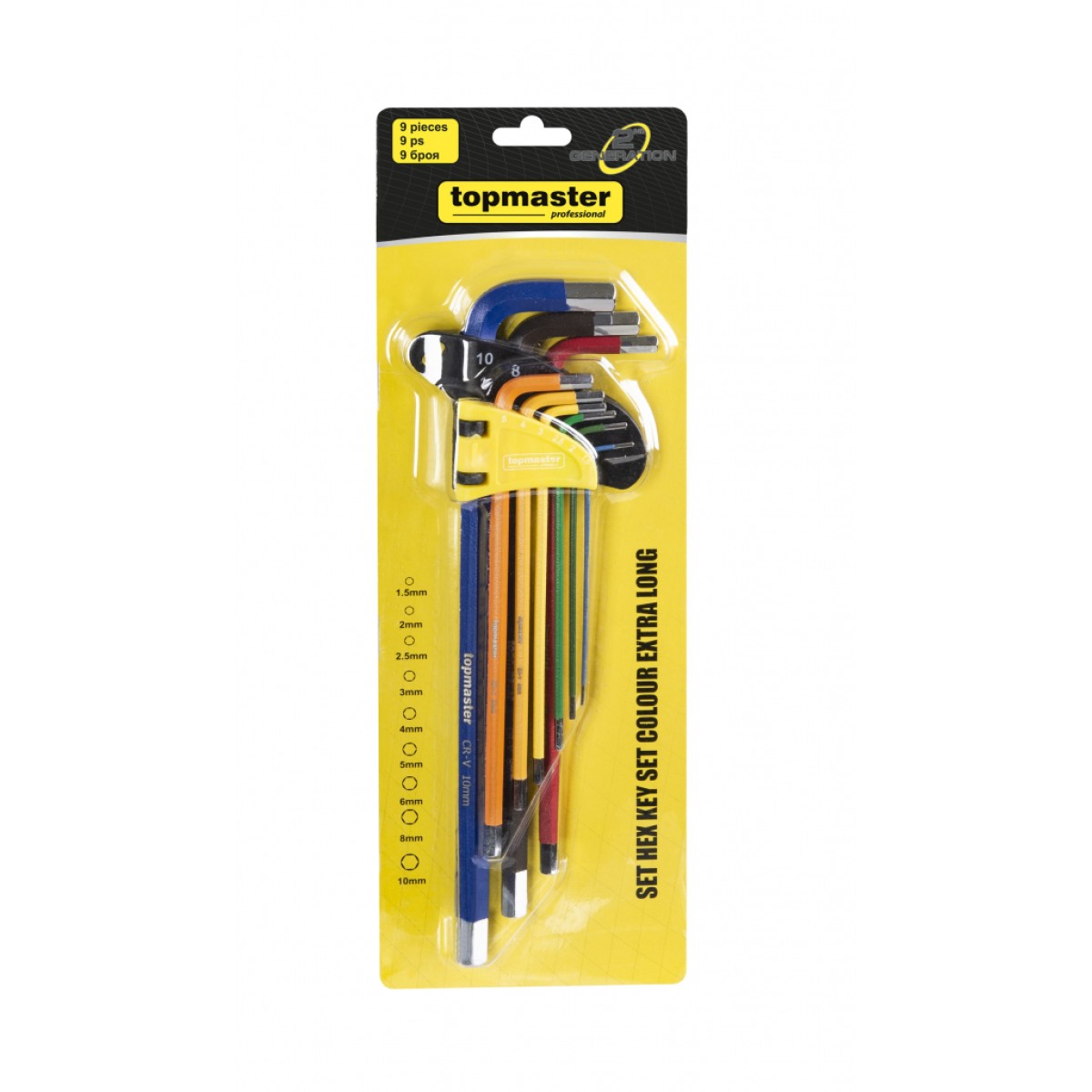 TOP MASTER ΑΛΛΕΝ ΜΠΙΛΙΑΣ ΣΕΤ 9τεμ Cr-V ΠΛΑΣΤΙΚΗ ΘΗΚΗ ΜΕΓΑΛΟ ΜΕΓΕΘΟΣ ΠΟΛΥΧΡΩΜΑ 390172