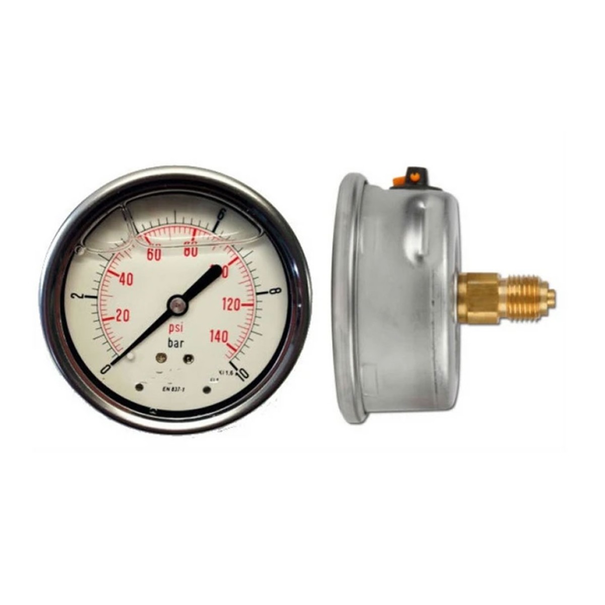 Μανόμετρο Γλυκερίνης Φ63 1/4 Πίσω Βόλτα 400 Bar