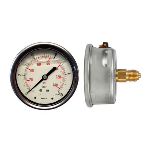 Μανόμετρο Γλυκερίνης Φ63 1/4 Πίσω Βόλτα 400 Bar