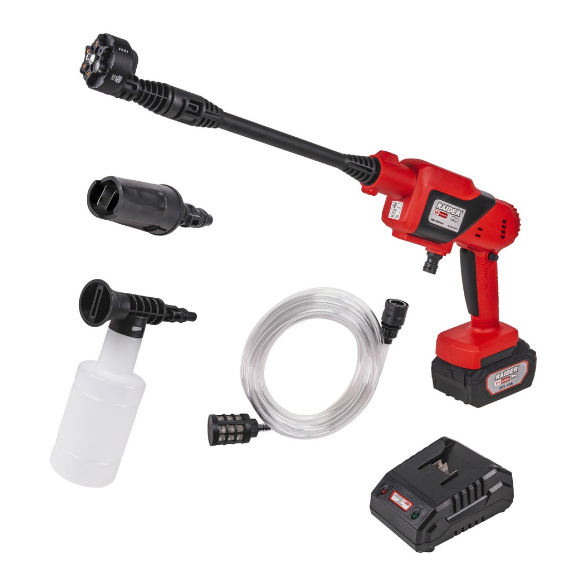 RAIDER R20 Set Πλυστικό μπαταρίας 20V 1x4Ah με πίεση 25bar RDP-CHPC20 072110