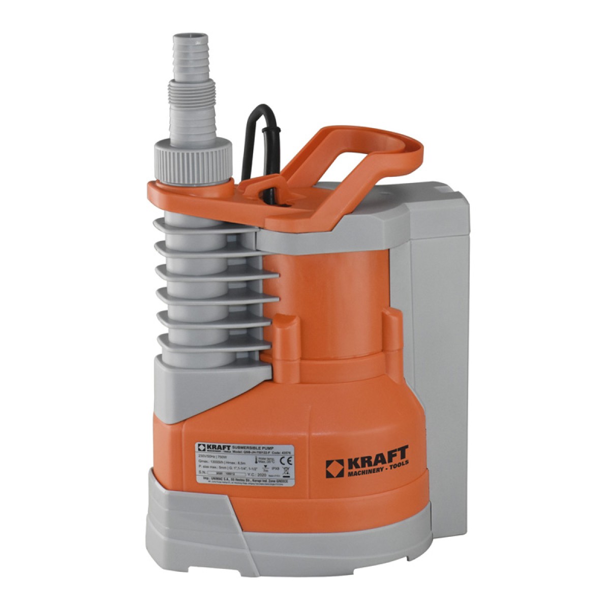 Kraft Υποβρύχια Αντλία Όμβριων Υδάτων 750W Με Ενσωματωμένο Φλοτέρ - 43576